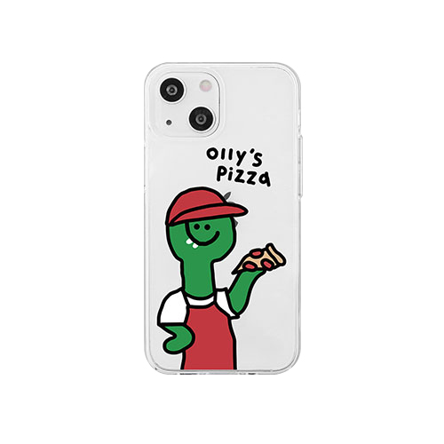 168cm ソフトクリアケース for iPhone 14 Olly's Pizza 背面カバー型 16823822i14
