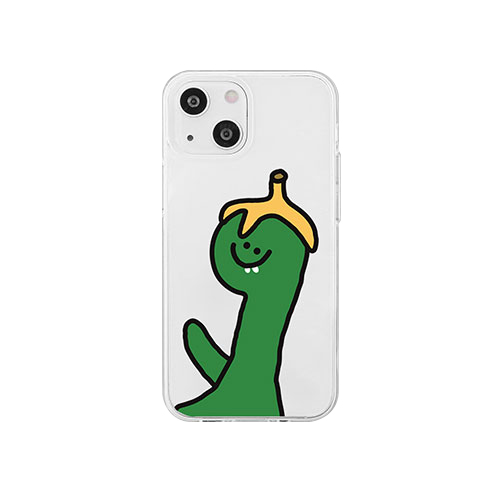 168cm ソフトクリアケース for iPhone 14 Green Olly with バナナ 背面カバー型 16823823i14