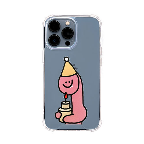 168cm ハイブリッドクリアケース for iPhone 13 Pro Pink Olly with ケーキ 168262i13P