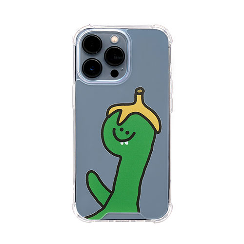 168cm ハイブリッドクリアケース for iPhone 13 Pro Green Olly with バナナ 168263i13P