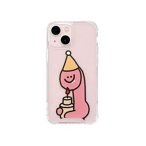 168cm ハイブリッドクリアケース for iPhone 13 mini Pink Olly with ケーキ 168246i13MN