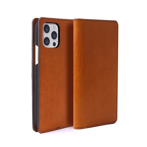 abbi SIGNATURE PIERROT LUX イタリアンレザーダイアリーケース for iPhone 13 Pro タン ABS21811i13PTN