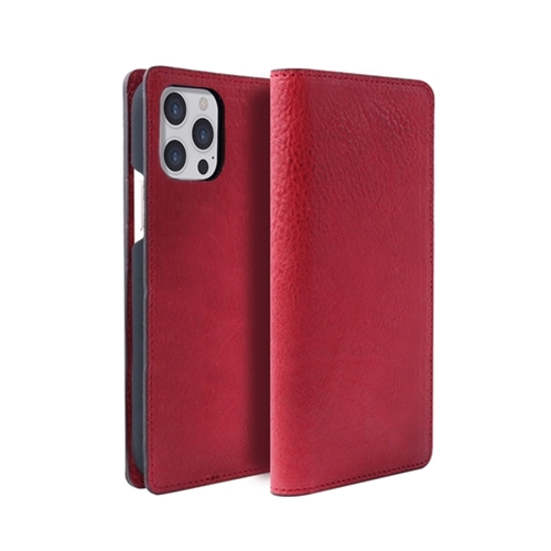 abbi SIGNATURE PIERROT LUX イタリアンレザーダイアリーケース for iPhone 13 Pro レッド ABS21809i13PRD
