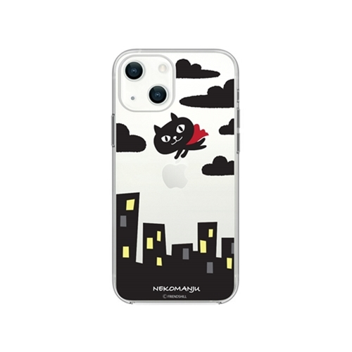 abbi FRIENDS ネコマンジュウソフトクリアケース for iPhone 13 mini 赤いマント ABF21711i13MN