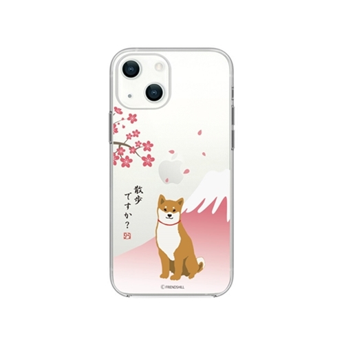 abbi FRIENDS しばたさんソフトクリアケース for iPhone 13 mini さくら ABF21705i13MN