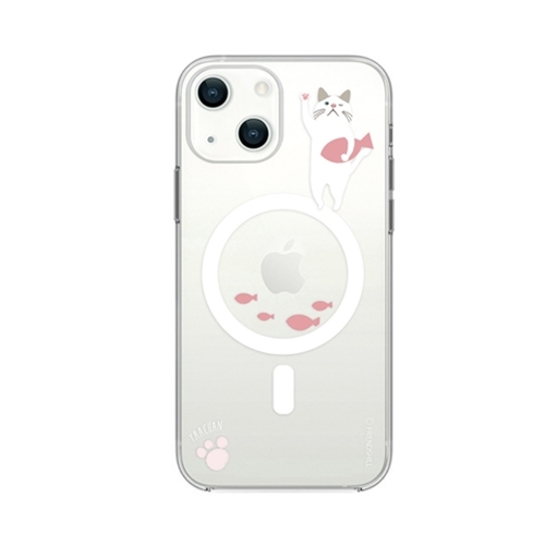 abbi FRIENDS ターチャンMagSafe対応クリアケース for iPhone 13 おさかなピンク ABF21728i13