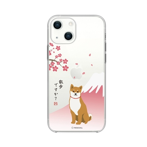 abbi FRIENDS しばたさんソフトクリアケース for iPhone 13 さくら ABF21730i13