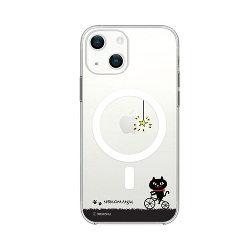 abbi FRIENDS ネコマンジュウMagSafe対応クリアケース for iPhone 13 サイクリング ABF21722i13