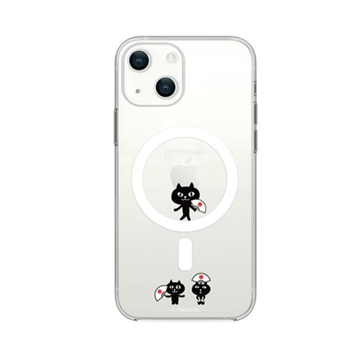 abbi FRIENDS ネコマンジュウMagSafe対応クリアケース for iPhone 13 渡り ABF21723i13