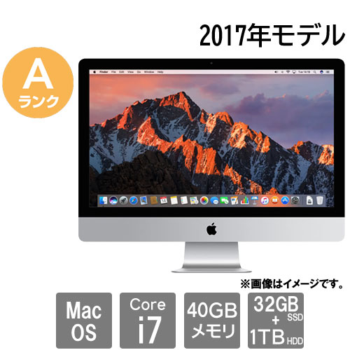 Apple ★中古パソコン・Aランク★C02W80JKJ1GP [iMac 18.3(Core i7 40GB SSD32GB+HDD1TB 27 MacOS)]