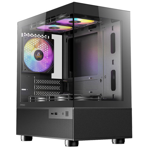 Micro-ATX ミニタワーケース CX200M RGB Elite ピラーレス式フロント・サイドパネル 5×RGBファン付