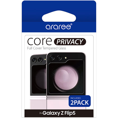 araree(アラリー) CORE のぞき見防止 強化ガラスフィルム for Galaxy Z Flip 5  (2枚入り) AR25287GZFP5