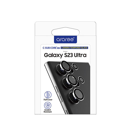 araree(アラリー) Galaxy S23 Ultra カメラ専用強化ガラスフィルム C-SUB CORE メタルリング  AR25113S23U