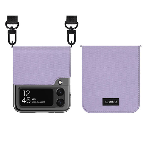 araree(アラリー) Galaxy Z Flip 4 Canvas Diary パープル AR24786GZFP3PL