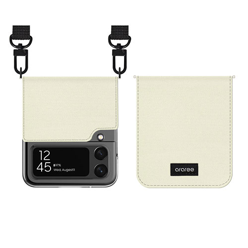 araree(アラリー) Galaxy Z Flip 4 Canvas Diary アイボリー AR24785GZFP3IV