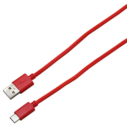 BAUT 【5個セット】BAUT Type-C/Type-Aメッシュケーブル 3A 2.0m RD BUSACM200RDX5