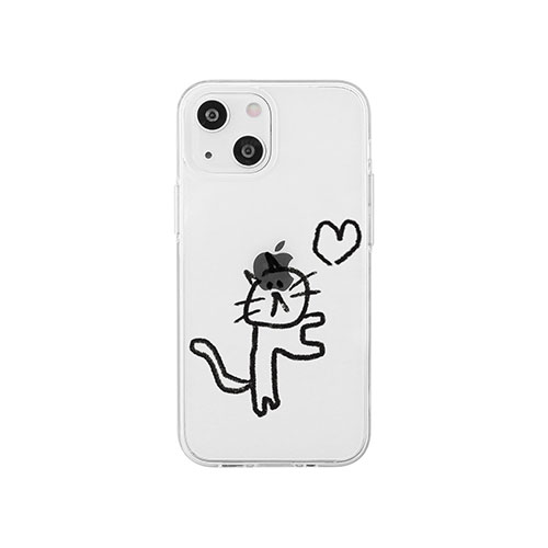 AKAN AKAN ソフトクリアケース for iPhone 14 ネコハート 背面カバー型 AK23512i14