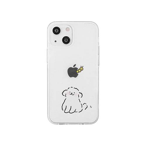 AKAN AKAN ソフトクリアケース for iPhone 14 ワンちゃんと虫 背面カバー型 AK23510i14