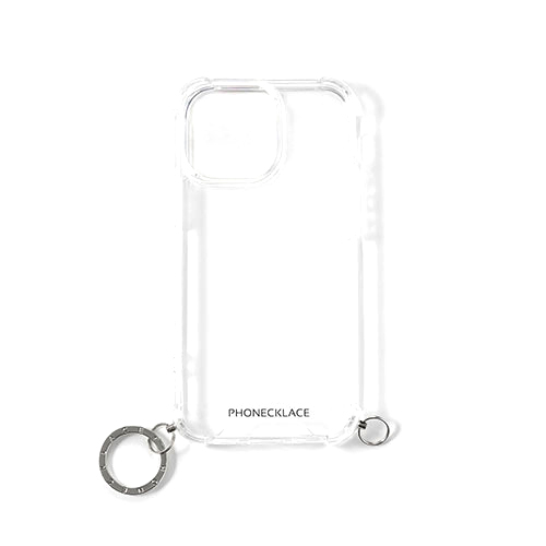 araree(アラリー) PHONECKLACE ストラップ用リング付きクリアケース for iPhone 14 Pro シルバーチャーム