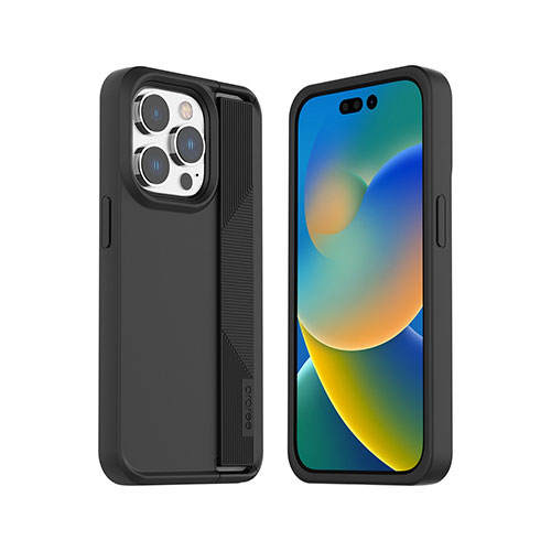 araree(アラリー) ハンドストラップケースBOAT for iPhone 14 Pro ブラック 背面カバー型 AR24681i14PBK