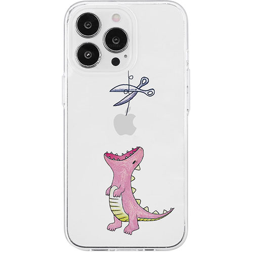 AKAN AKAN エイカン ソフトクリアケース for iPhone 15 Pro Max はらぺこザウルス ピンク AK25660i15PM