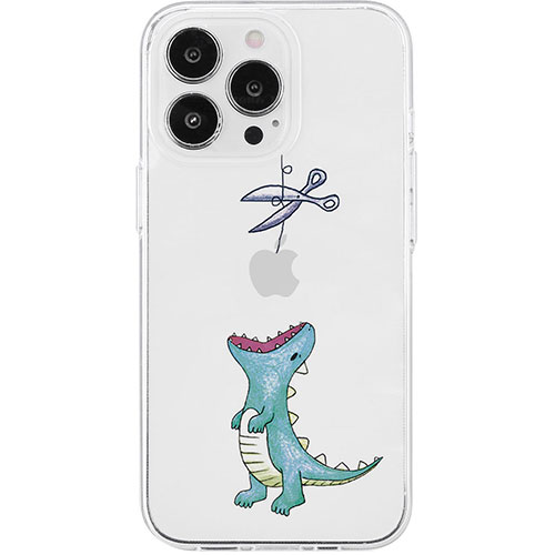 AKAN AKAN エイカン ソフトクリアケース for iPhone 15 Pro Max はらぺこザウルス グリーン AK25659i15PM