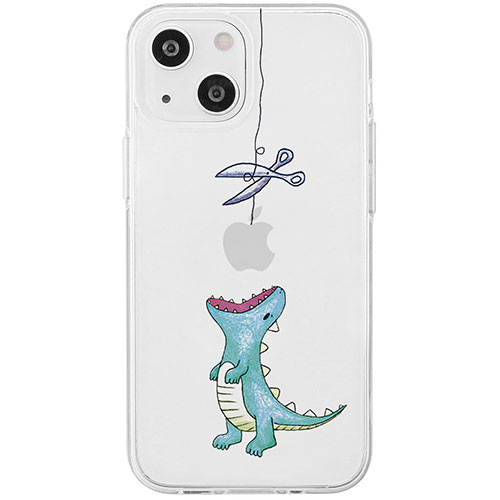 AKAN AKAN エイカン ソフトクリアケース for iPhone 15 Plus はらぺこザウルス グリーン AK25654i15PL