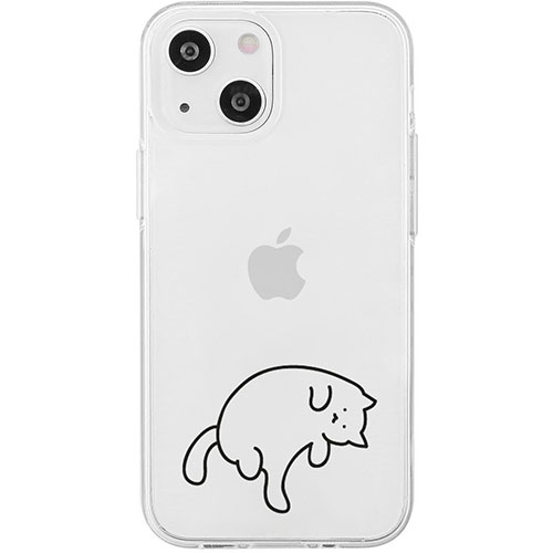AKAN AKAN エイカン ソフトクリアケース for iPhone 15 猫ちゃんはグルーミング中 AK25621i15