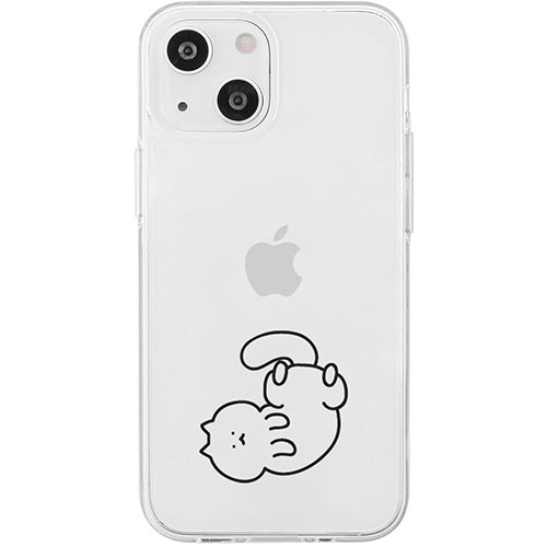 AKAN AKAN エイカン ソフトクリアケース for iPhone 15 猫ちゃんはリラックス中 AK25620i15