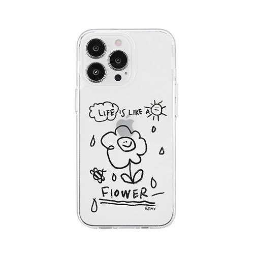 AKAN AKAN ソフトクリアケース for iPhone 14 Pro 花のような人生 背面カバー型 AK23550i14P