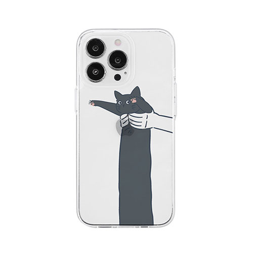 AKAN AKAN ソフトクリアケース for iPhone 14 Pro だらーんクロネコ 背面カバー型 AK23548i14P