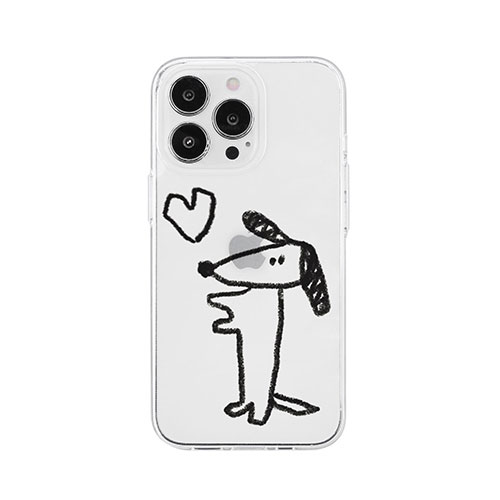 AKAN AKAN ソフトクリアケース for iPhone 14 Pro イヌハート 背面カバー型 AK23547i14P