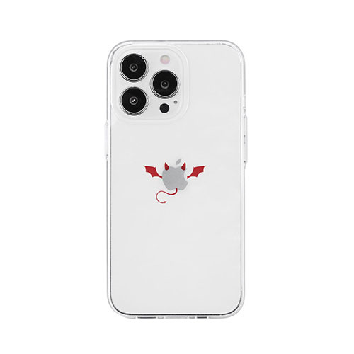 AKAN AKAN ソフトクリアケース for iPhone 14 Pro 悪魔 背面カバー型 AK23543i14P