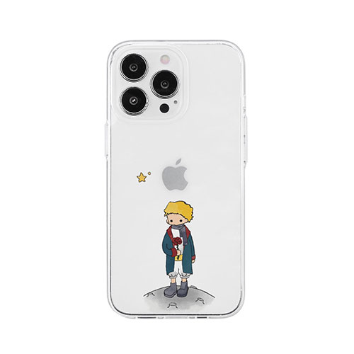 AKAN AKAN ソフトクリアケース for iPhone 14 Pro リトルプリンスとバラ 背面カバー型 AK23535i14P