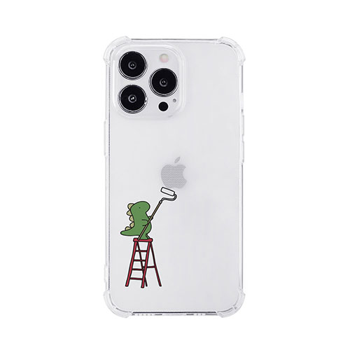 AKAN AKAN ソフトタフケース for iPhone 14 Pro ペインティング グリーン 背面カバー型 AK23529i14P