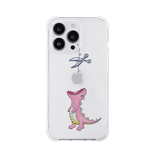 AKAN AKAN ソフトタフケース for iPhone 14 Pro はらぺこザウルス ピンク 背面カバー型 AK23526i14P