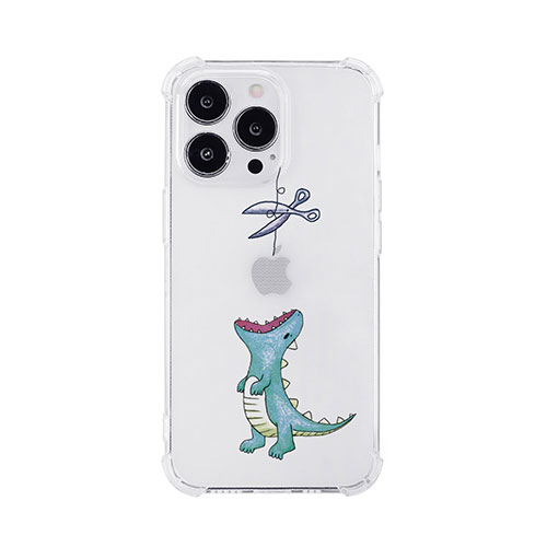 AKAN AKAN ソフトタフケース for iPhone 14 Pro はらぺこザウルス グリーン 背面カバー型 AK23525i14P