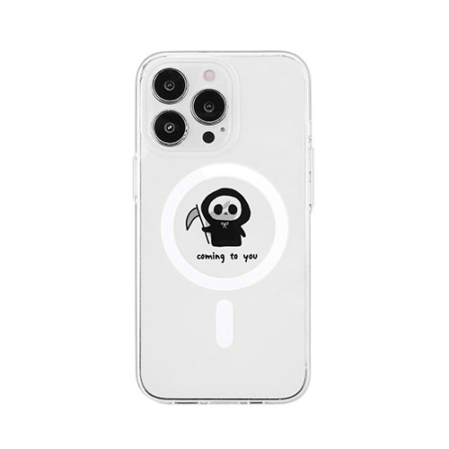 AKAN AKAN MagSafe対応クリアケース for iPhone 14 Pro ちび死神 背面カバー型 AK23520i14P