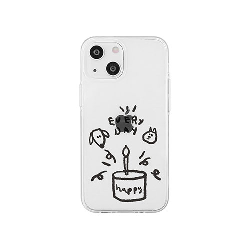 AKAN AKAN ソフトクリアケース for iPhone 14 ワンにゃんバースデー 背面カバー型 AK23517i14