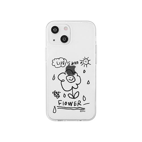 AKAN AKAN ソフトクリアケース for iPhone 14 花のような人生 背面カバー型 AK23516i14