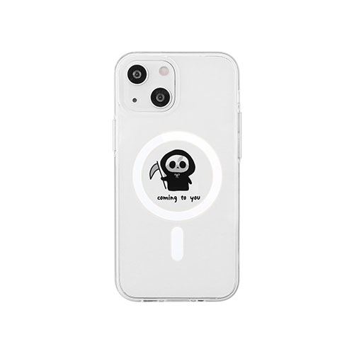 AKAN AKAN MagSafe対応クリアケース for iPhone 14 ちび死神 背面カバー型 AK23486i14