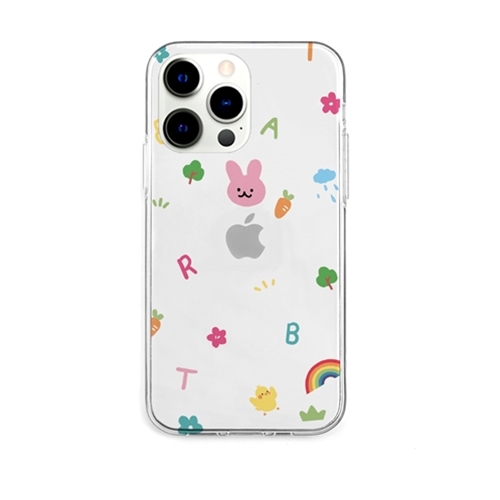 AKAN AKAN ソフトクリアケース for iPhone 13 Pro ピンクウサギ  AK21022i13P