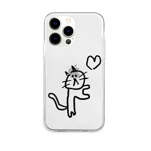 AKAN AKAN ソフトクリアケース for iPhone 13 Pro ネコハート AK21015i13P