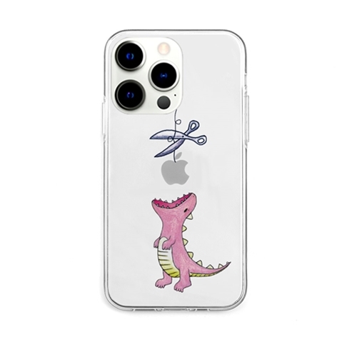 AKAN AKAN ソフトクリアケース for iPhone 13 Pro はらぺこザウルス ピンク AK21005i13P