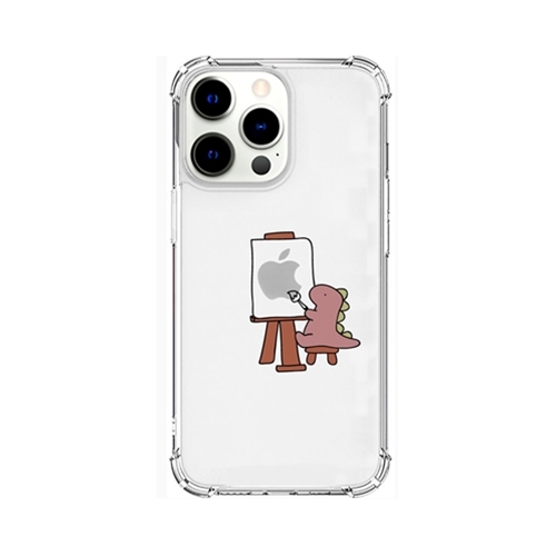 AKAN AKAN ソフトタフケース for iPhone 13 Pro おしごとザウルス―画家 ピンク AK20999i13P