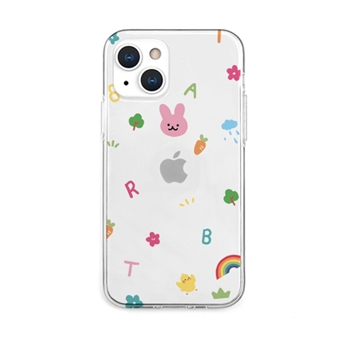 AKAN AKAN ソフトクリアケース for iPhone 13 ピンクウサギ  AK20995i13