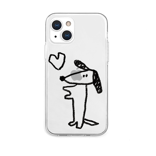 AKAN AKAN ソフトクリアケース for iPhone 13 イヌハート AK20989i13