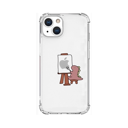 AKAN AKAN ソフトタフケース for iPhone 13 おしごとザウルス―画家 ピンク AK20972i13