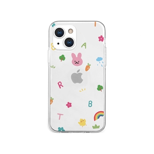 AKAN AKAN ソフトクリアケース for iPhone 13 mini ピンクウサギ  AK20968i13MN