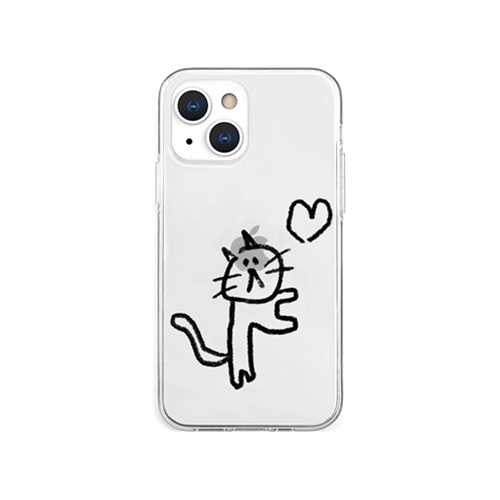 AKAN AKAN ソフトクリアケース for iPhone 13 mini ネコハート AK20961i13MN
